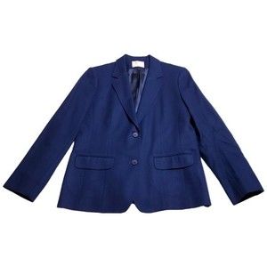 Vintage 70’s Pendleton Blue Blazer Women 100% Virgin Wool Size 12 Made In USA